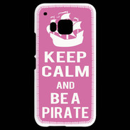 Coque HTC One M9 Keep Calm Be a Pirate Rose