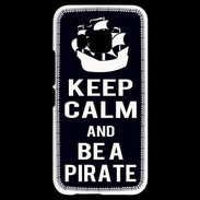 Coque HTC One M9 Keep Calm Be a Pirate Noir