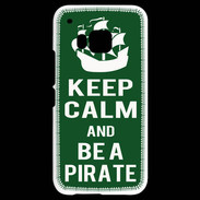 Coque HTC One M9 Keep Calm Be a Pirate Vert