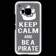 Coque HTC One M9 Keep Calm Be a Pirate Gris