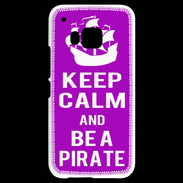 Coque HTC One M9 Keep Calm Be a Pirate Violet