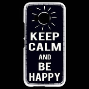 Coque HTC One M9 Keep Calm Be Happy Noir