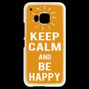 Coque HTC One M9 Keep Calm Be Happy Orange