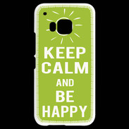 Coque HTC One M9 Keep Calm Be Happy Vert pomme