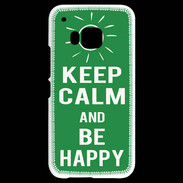 Coque HTC One M9 Keep Calm Be Happy Vert