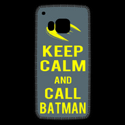 Coque HTC One M9 Keep Calm Call Batman Gris