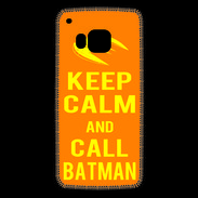 Coque HTC One M9 Keep Calm Call Batman Orange
