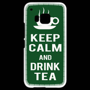 Coque HTC One M9 Keep Calm Drink Tea Vert