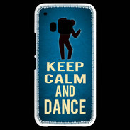 Coque HTC One M9 Keep Calm and Dance Bleu