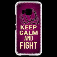 Coque HTC One M9 Keep Calm and Fight Rose