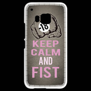 Coque HTC One M9 Keep Calm and Fist Gris