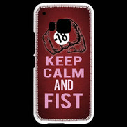 Coque HTC One M9 Keep Calm and Fist Rouge