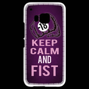 Coque HTC One M9 Keep Calm and Fist Violet