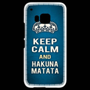 Coque HTC One M9 Keep Calm and Hakuna Matata Bleu