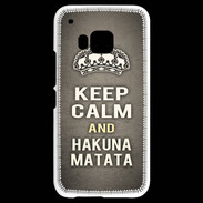 Coque HTC One M9 Keep Calm and Hakuna Matata Gris