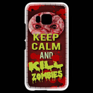 Coque HTC One M9 Keep Calm and Kill Zombies Rouge