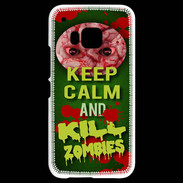 Coque HTC One M9 Keep Calm and Kill Zombies Vert
