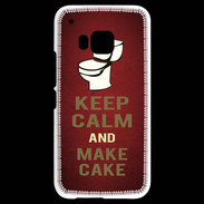 Coque HTC One M9 Keep Calm and Make cake Rouge
