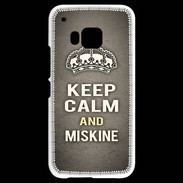 Coque HTC One M9 Keep Calm and Miskine Gris