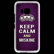 Coque HTC One M9 Keep Calm and Miskine Violet