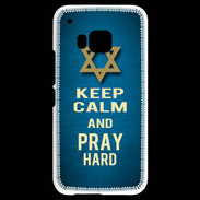 Coque HTC One M9 Keep Calm and Pray jewish BLeu