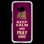 Coque HTC One M9 Keep Calm and Pray Muslim Rose