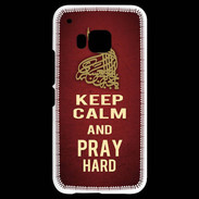 Coque HTC One M9 Keep Calm and Pray Muslim Rouge