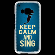 Coque HTC One M9 Keep Calm and Sing Bleu