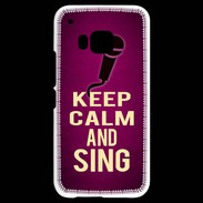 Coque HTC One M9 Keep Calm and Sing Rose
