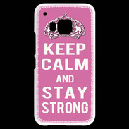 Coque HTC One M9 Keep Calm and Stay strong Rose
