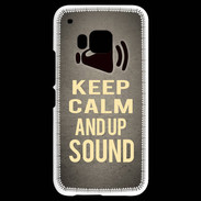 Coque HTC One M9 Keep Calm and Up Sound Gris
