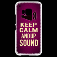 Coque HTC One M9 Keep Calm and Up Sound Rose