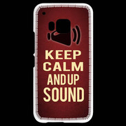 Coque HTC One M9 Keep Calm and Up Sound Rouge