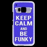 Coque HTC One M9 Keep Calm Funky Bleu