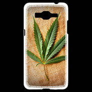 Coque Samsung Grand Prime 4G Feuille de cannabis sur toile beige