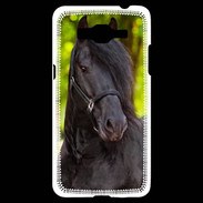 Coque Samsung Grand Prime 4G Portrait de cheval noir 10