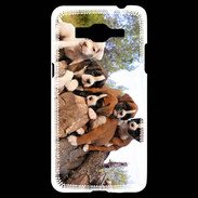 Coque Samsung Grand Prime 4G Chiots Boxer sur un tronc d''arbre