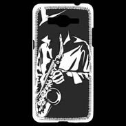 Coque Samsung Grand Prime 4G Saxophoniste en noir et blanc
