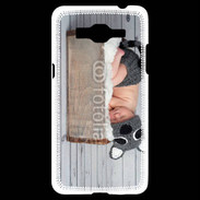 Coque Samsung Grand Prime 4G Bébé dormant avec chapeau tête de chat