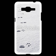 Coque Samsung Grand Prime 4G Traces de pas d'animal dans la neige