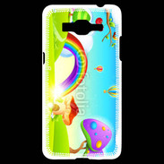 Coque Samsung Grand Prime 4G Cartoon nature et arc en ciel