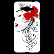Coque Samsung Grand Prime 4G Visage glamour noir et rouge