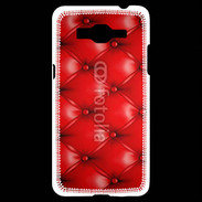 Coque Samsung Grand Prime 4G Capitonnage cuir rouge