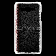 Coque Samsung Grand Prime 4G Effet cuir noir et rouge