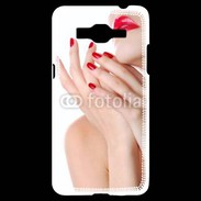 Coque Samsung Grand Prime 4G Sexy et glamour bouche rouge à lèvre et vernis à ongles rouges