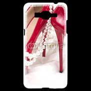Coque Samsung Grand Prime 4G Escarpins rouges et perles