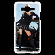 Coque Samsung Grand Prime 4G Femme blonde sexy voiture noire