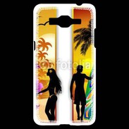 Coque Samsung Grand Prime 4G Surfer et fille sur la plage