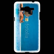 Coque Samsung Grand Prime 4G Femme sirotant un cocktail face à la mer