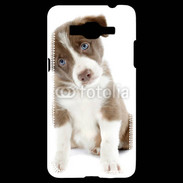 Coque Samsung Grand Prime 4G Chiot Colley marron et blanc